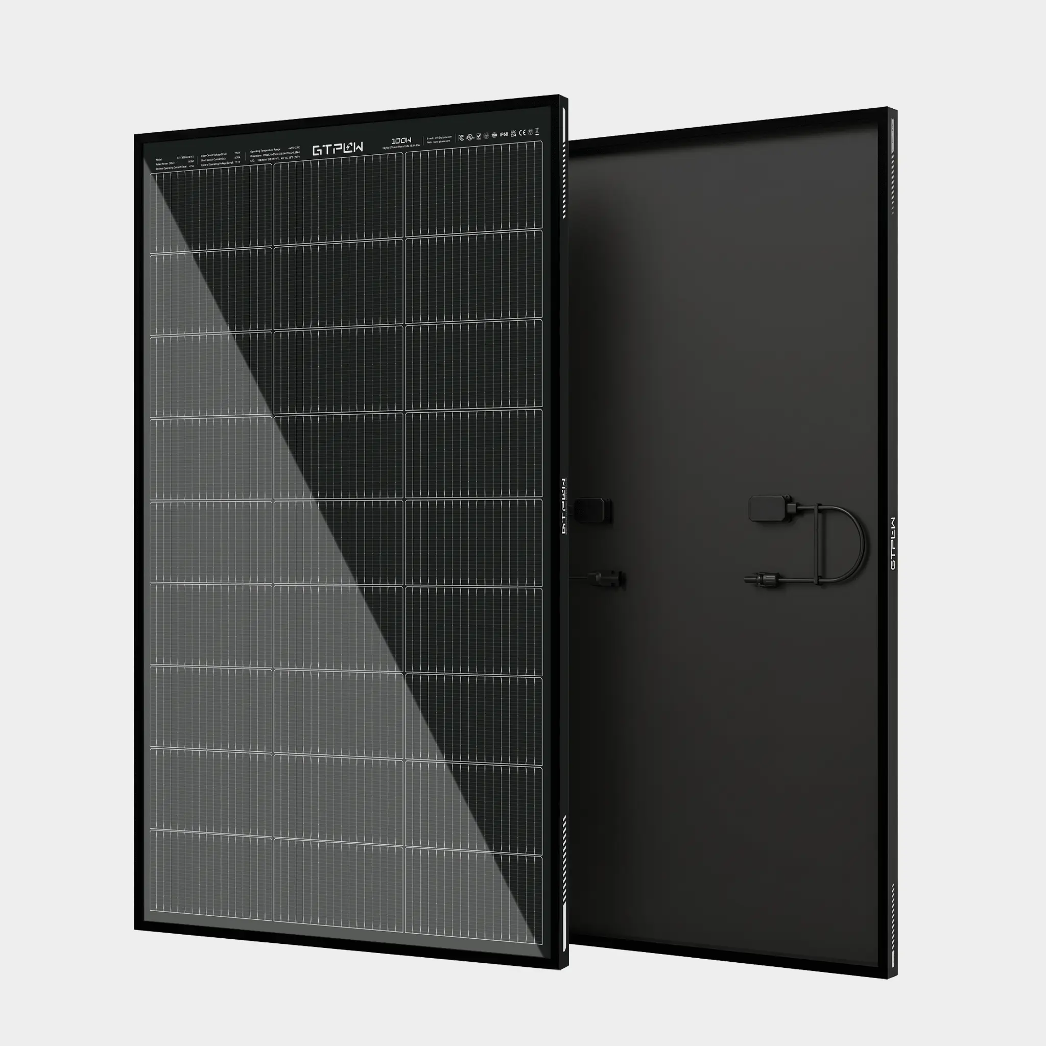 GTPOW 100W Glass Solar Panels