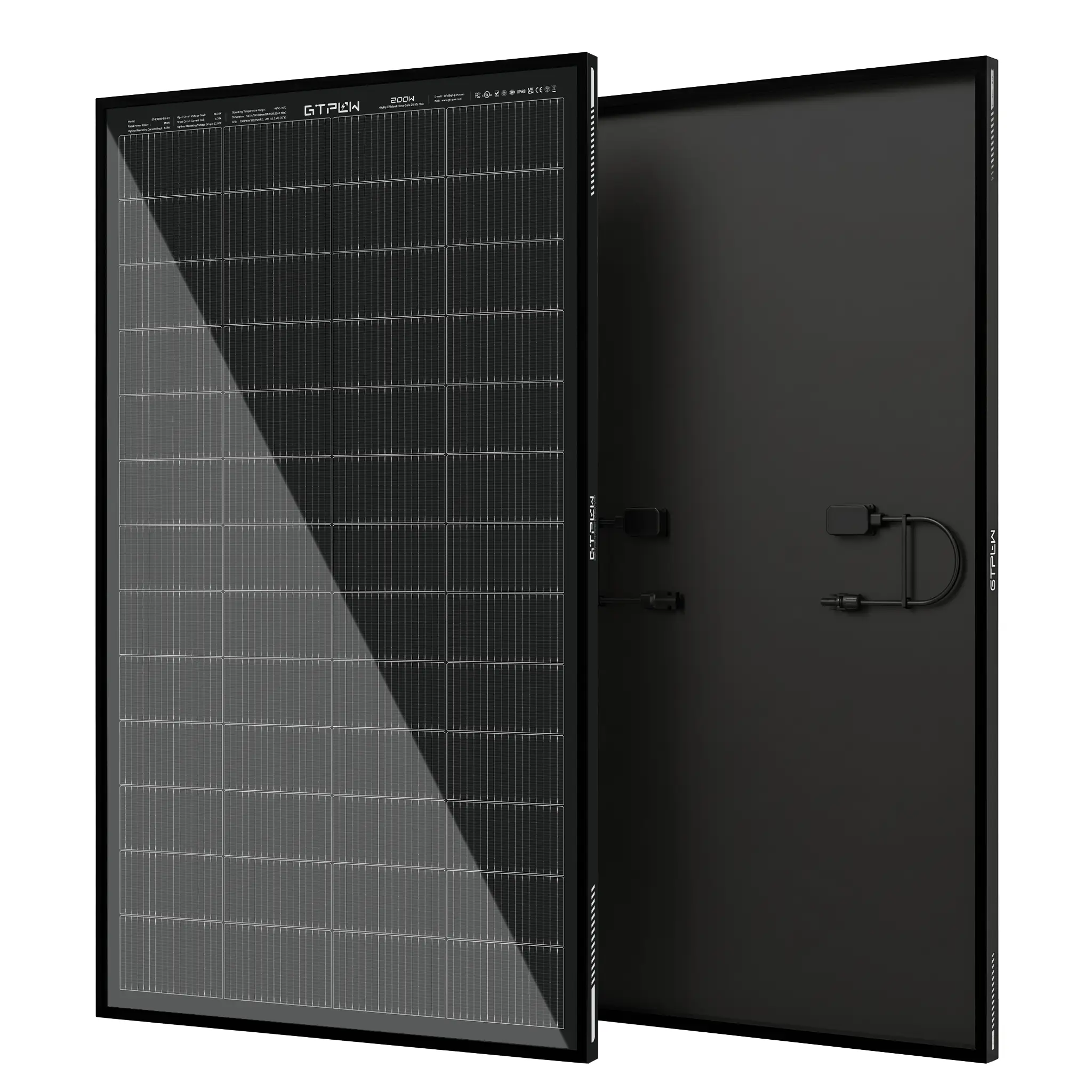 GTPOW 200W Glass Solar Panels