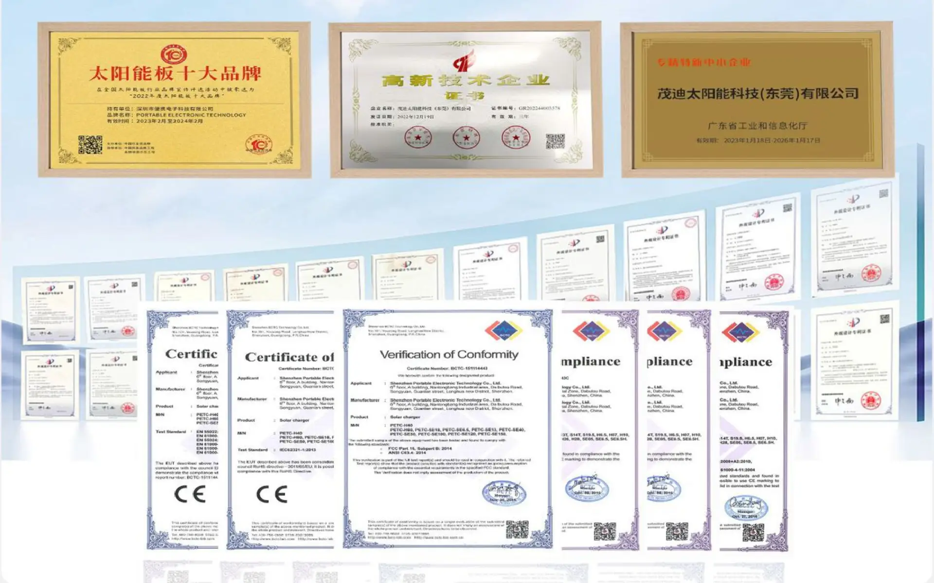 Gaotu Solar CE ISO TÜV solar product certifications