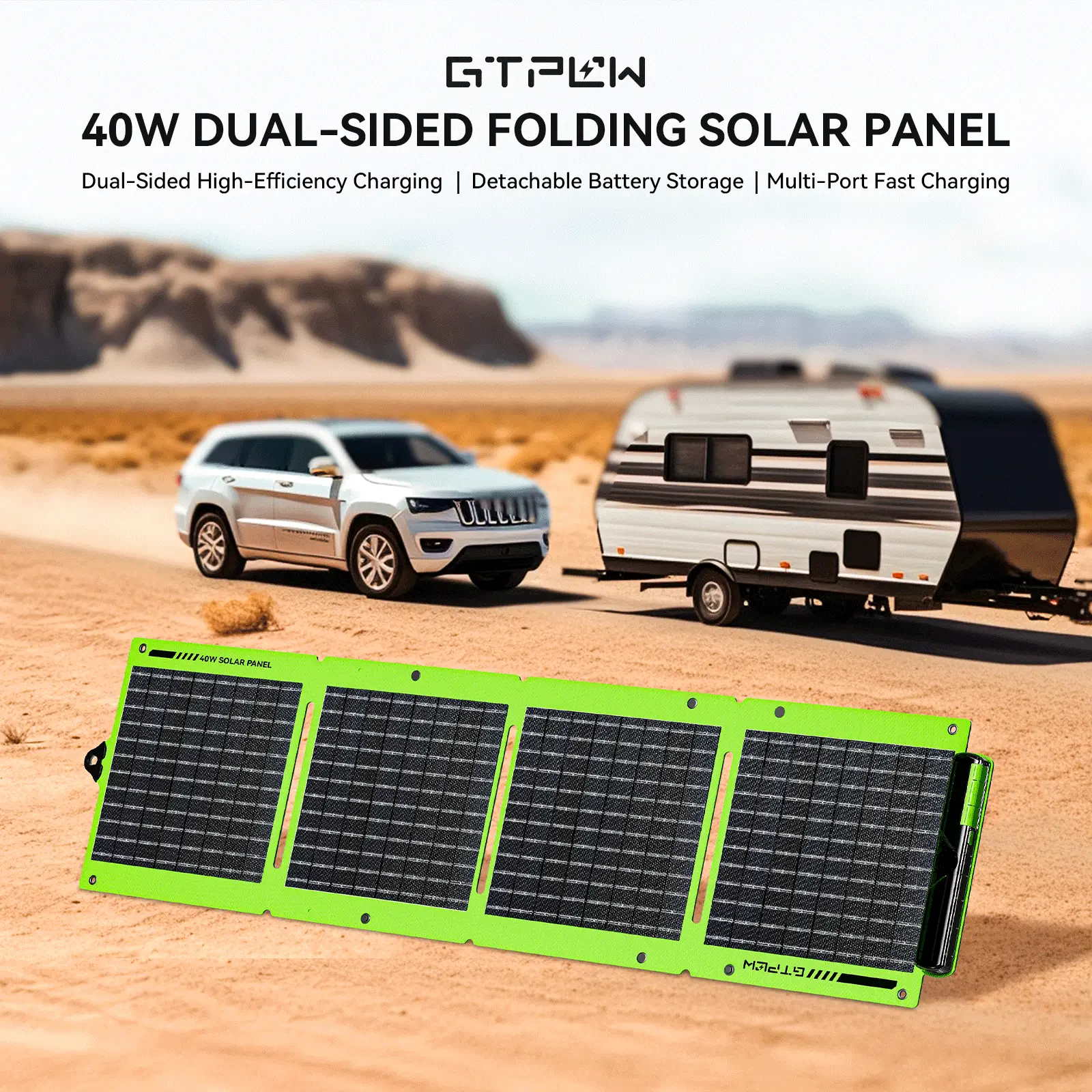 GTPOW 40W Bifacial Portable Solar Panel