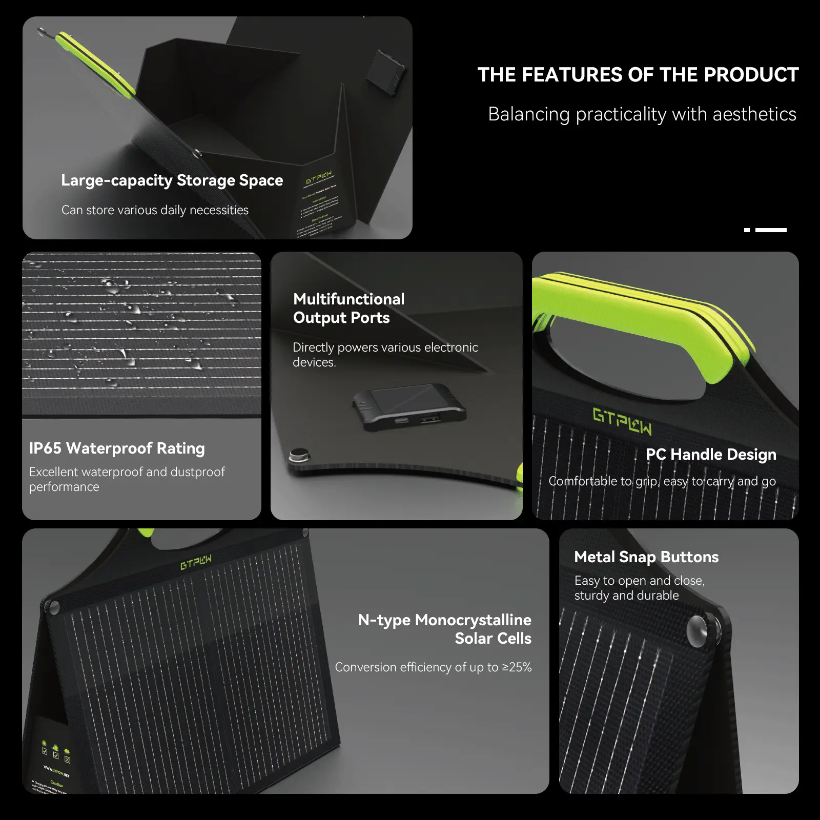 主2 GTPOW 45W Portable Solar Charger Tote