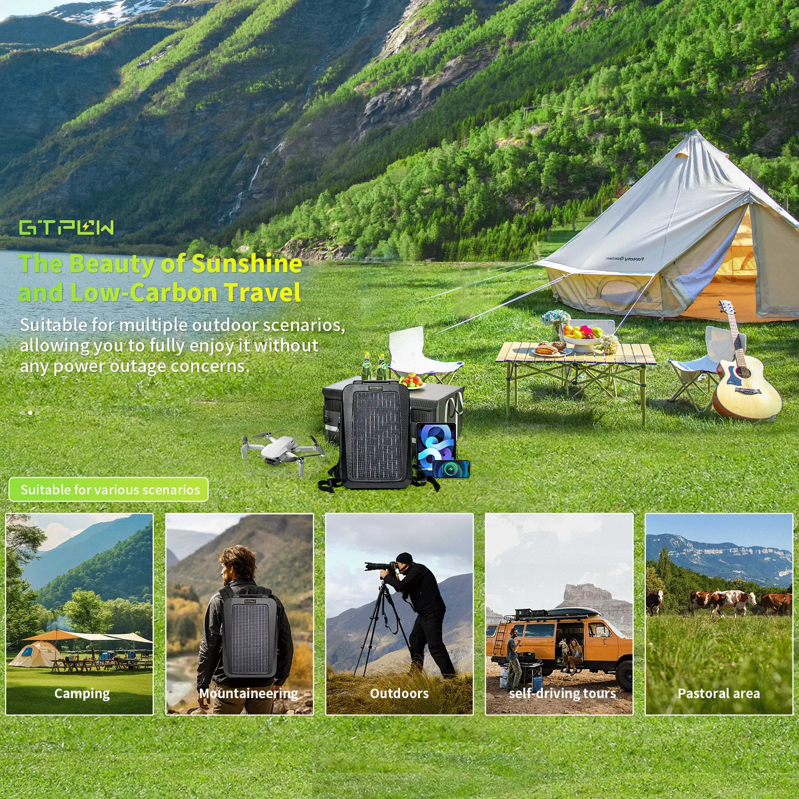 主4 GTPOW 13W High-Efficiency Solar Backpack