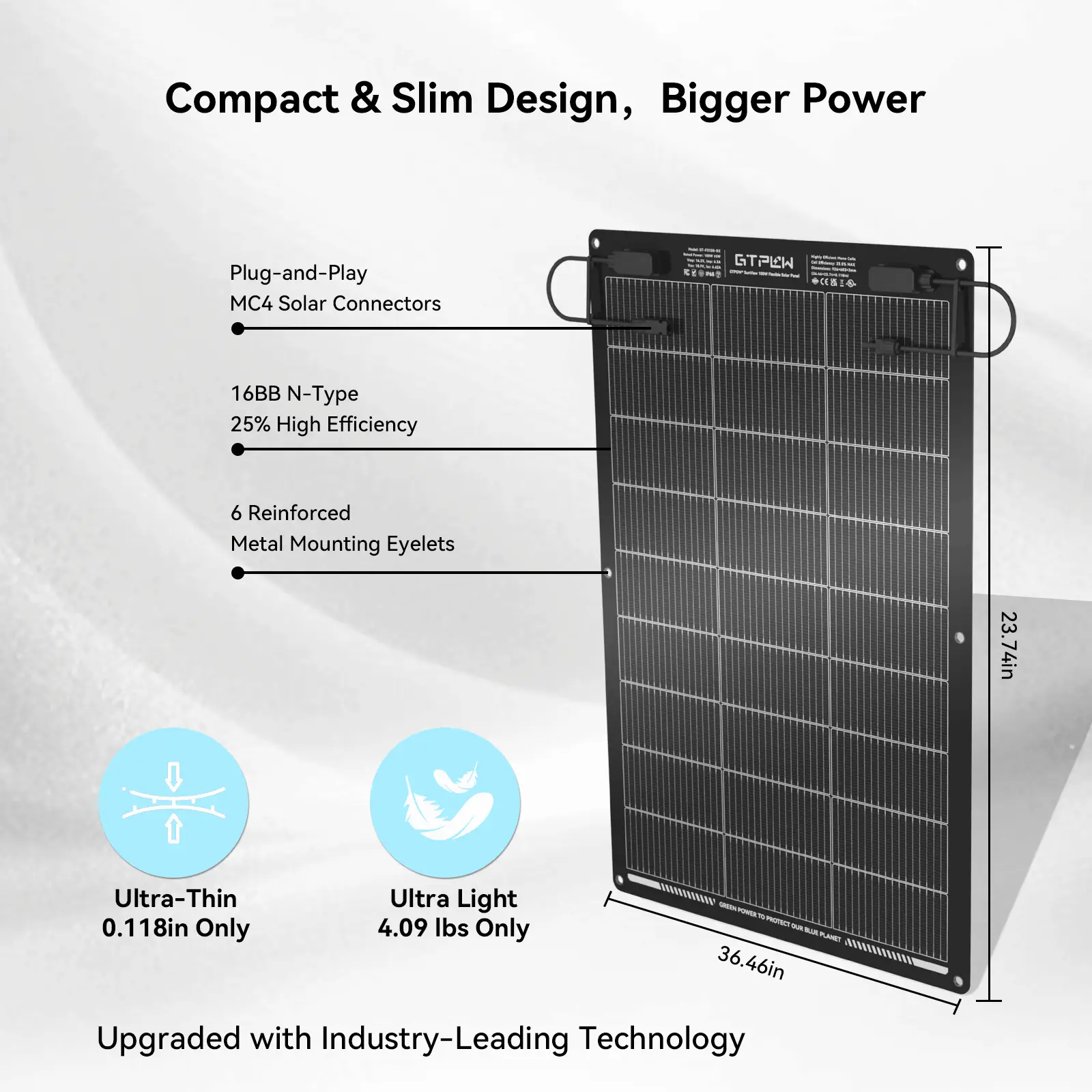 图3 GTPOW 200W Flexible solar panel