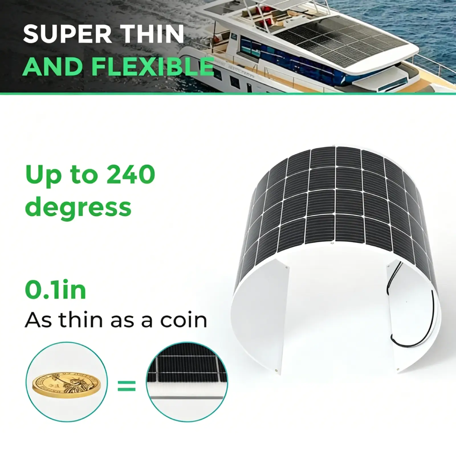 160W BC Flexible Monocrystalline Solar Panel 160W BC Flexible Monocrystalline Solar Panel