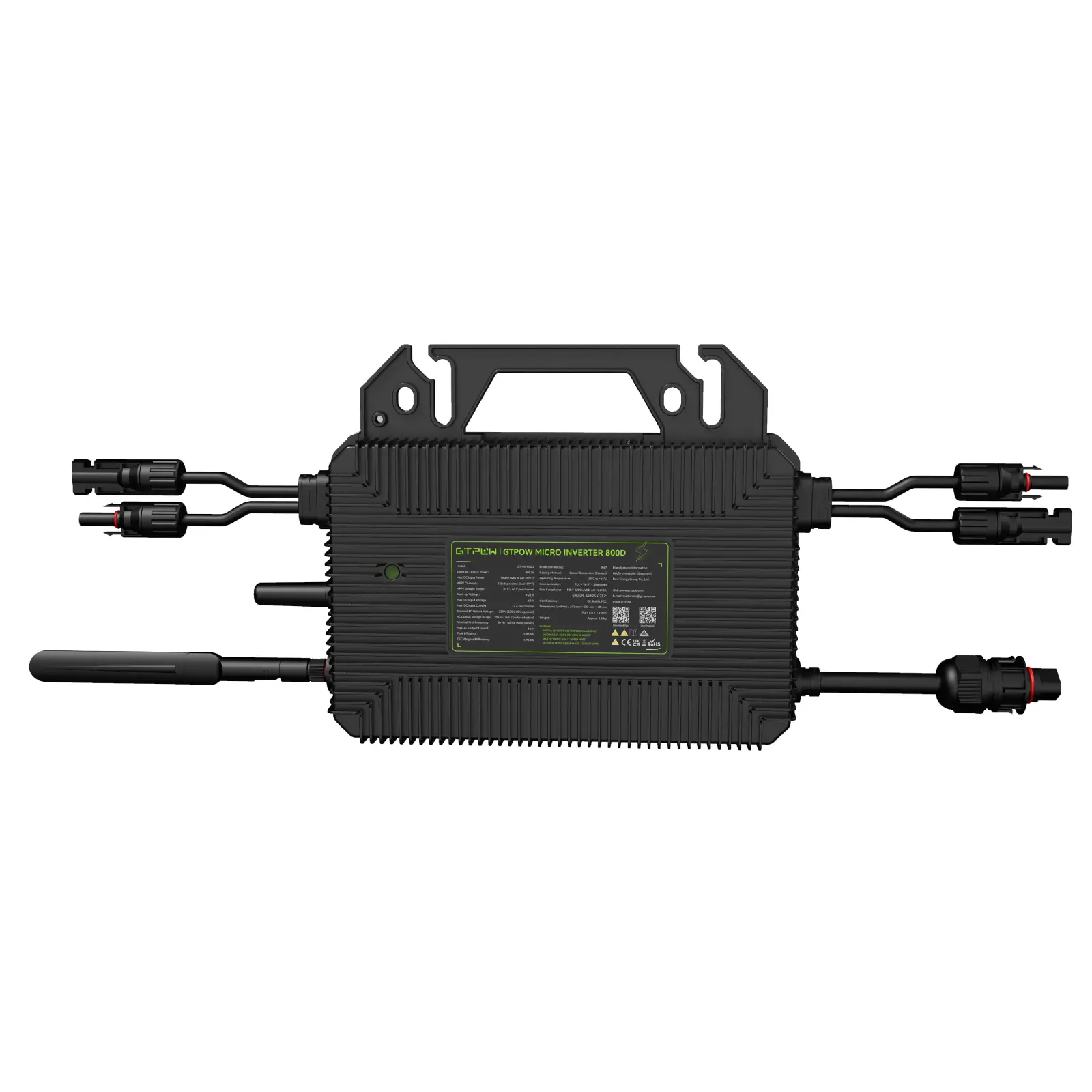 主 (1) GTPOW 800W Dual MPPT Micro Inverter 800D