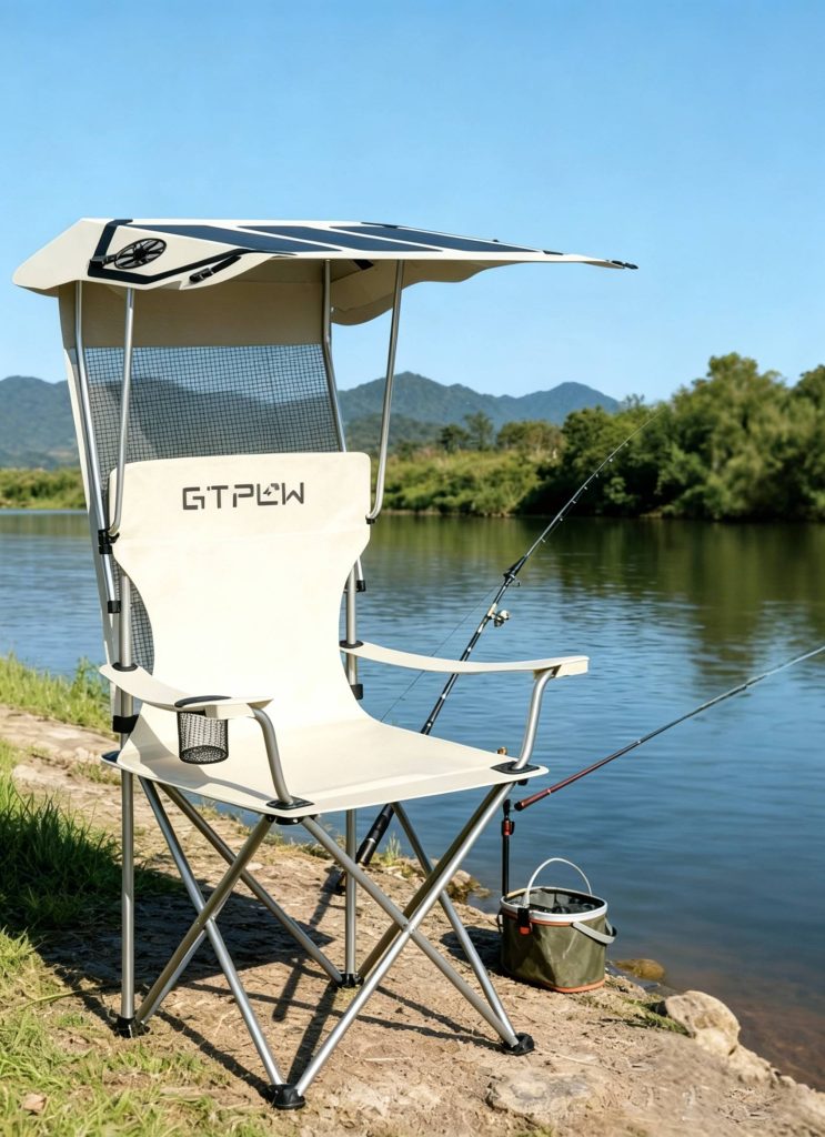 Solar Folding Lounge Chair Outdoor Lifestyle Shot