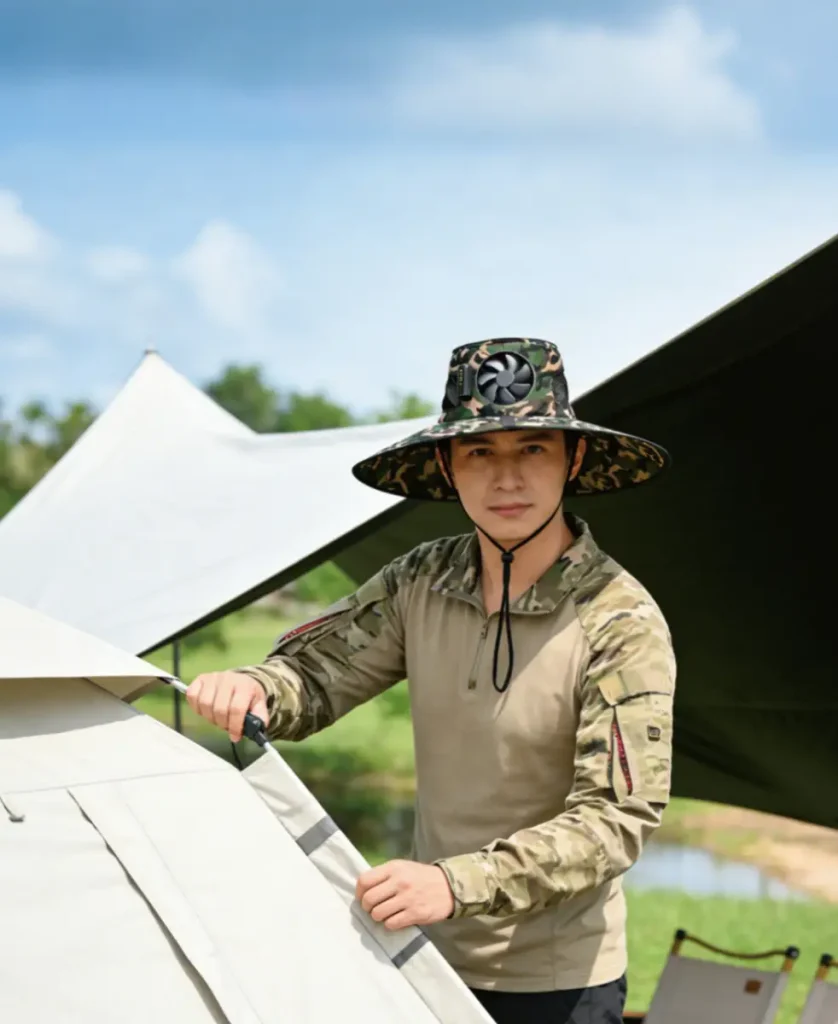 GTPOW Solar Cooling Sun Hat Outdoor Lifestyle Shot