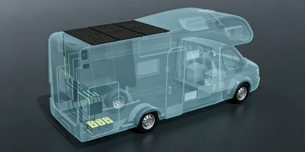RV Complete Solar PV Installation Diagram