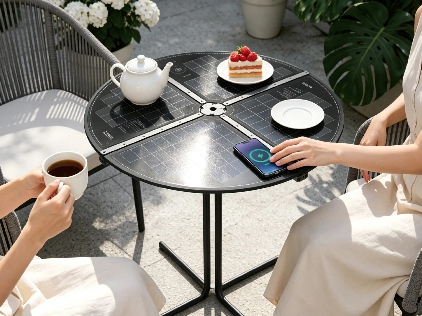 Outdoor Solar Table With Wireless Charging Manufacturer