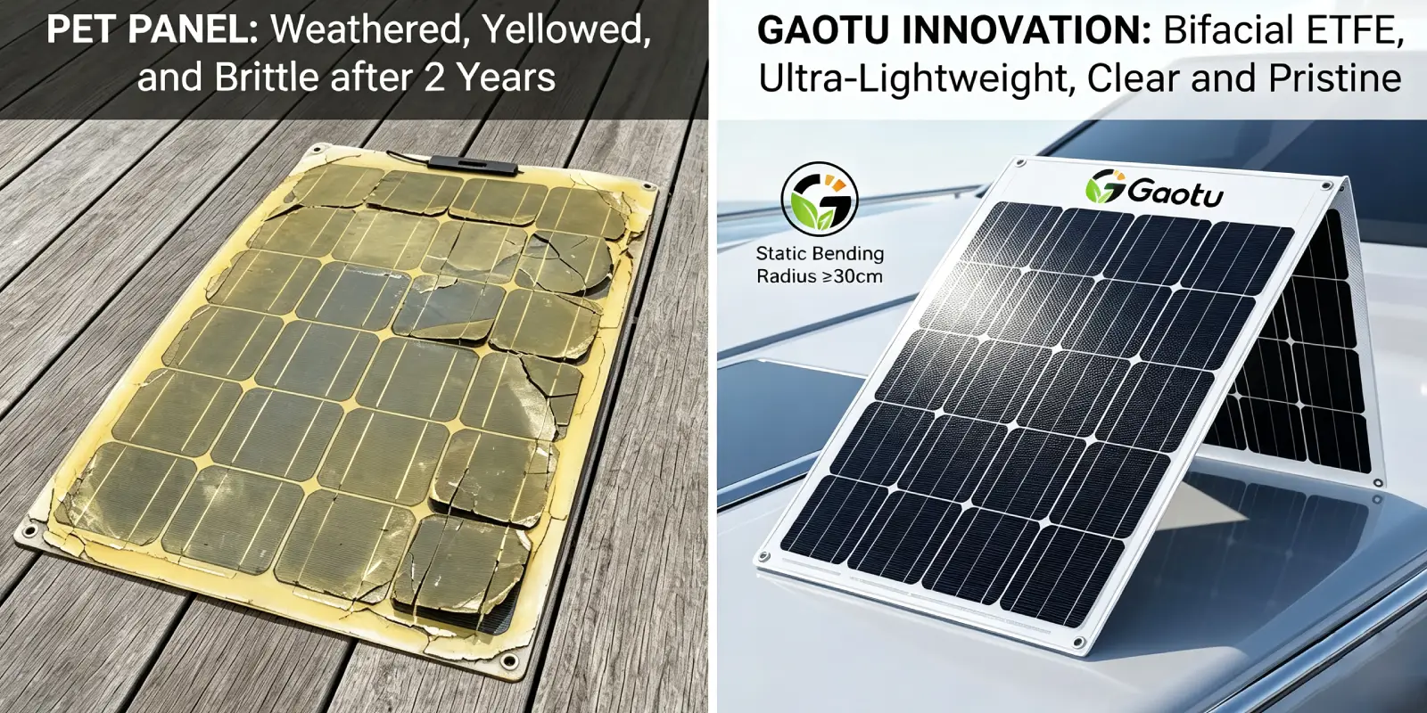ultra-lightweight bifacial ETFE flexible solar panel by Gaotu Innovation