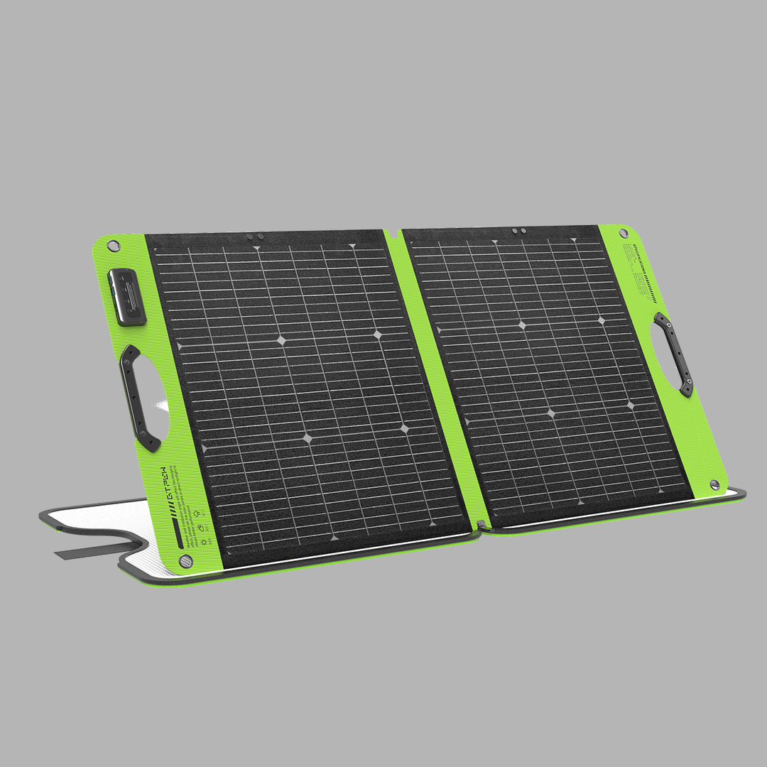 GTPOW 100W bifacial foldable portable solar panel, 25% efficiency mono solar panel for camping off-grid power supply