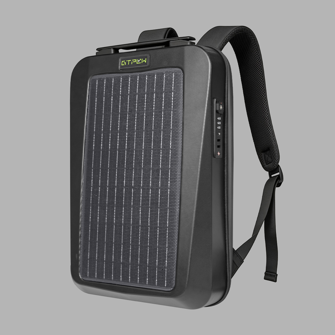 GTPOW 13W high efficiency monocrystalline solar backpack, off-grid portable solar charger backpack for outdoor USB Type-C devices