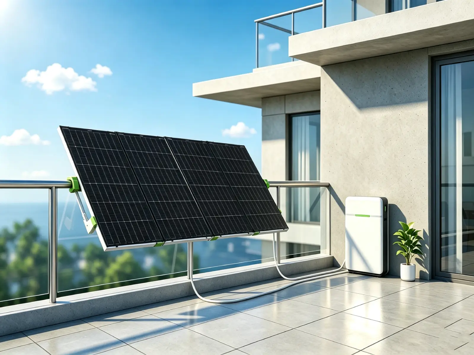 Balcony solar kit return rate B2B guide cover showing a plug-and-play solar kit installed on a modern apartment railing